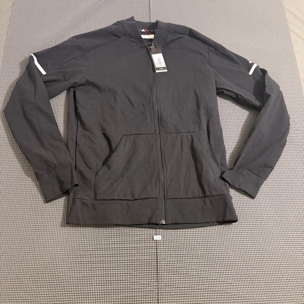 Adidas Squad Bomber Jacket Mens Medium Black White Full Zip CZ0780